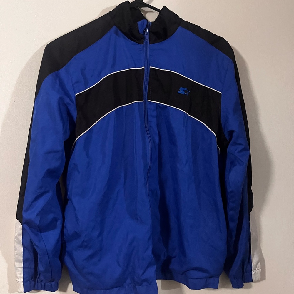 STARTER Royal Blue and Black youths xl Windbreaker Jacket